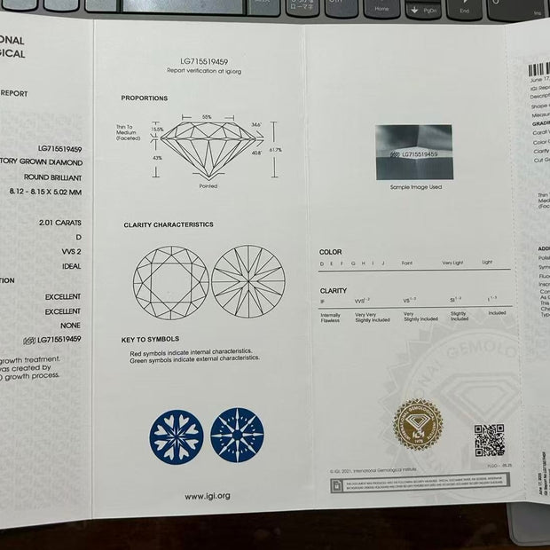 .2.01ct Dカラー VVS2 ソリティア メレ付 ハーフエタニティ リング｜無改色ラボダイヤ・IGI認定・PT950