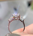 #22#5.02ct E VVS2 オーバル 三石デザインラボダイヤリング｜無改色・IGI認定ダイヤ × PT950リング