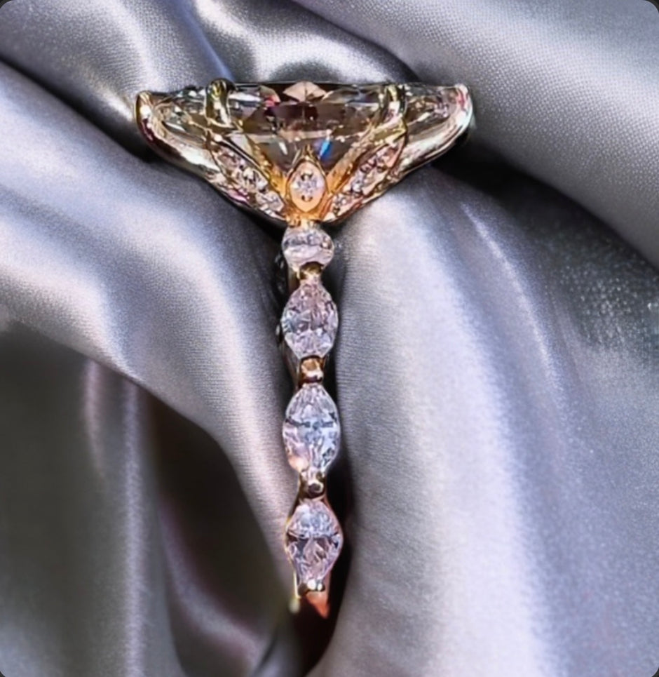5.0ct マーキースカット ダイヤモンドリング IGI鑑定書付／無改色ラボグロウン