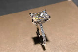 ラボグロウンダイヤモンド リング 3.5ct エメラルドカット D VVS2 PT950