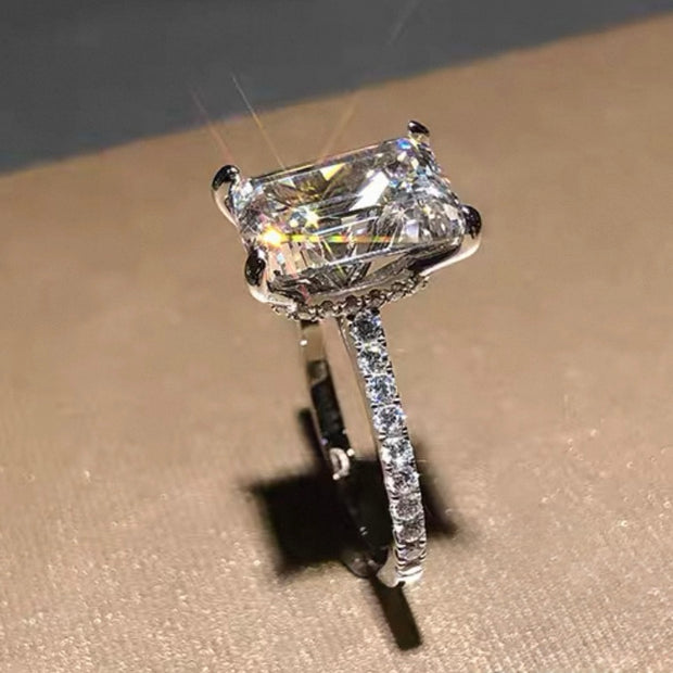 ラボグロウンダイヤモンド リング 3.5ct エメラルドカット D VVS2 PT950