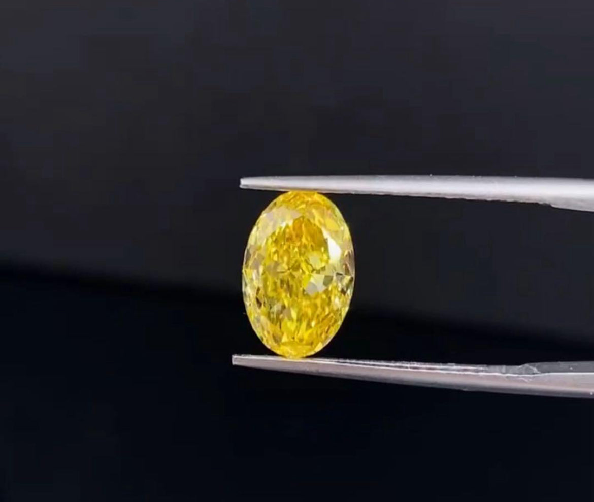 ラボグロウンダイヤモンドリング 2ct VS1 Fancy Vivid Yellow