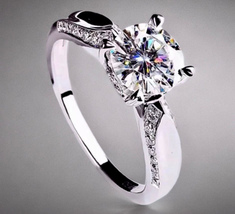 2.0ct D VVS2 無改色ラボグロウンダイヤモンド リング