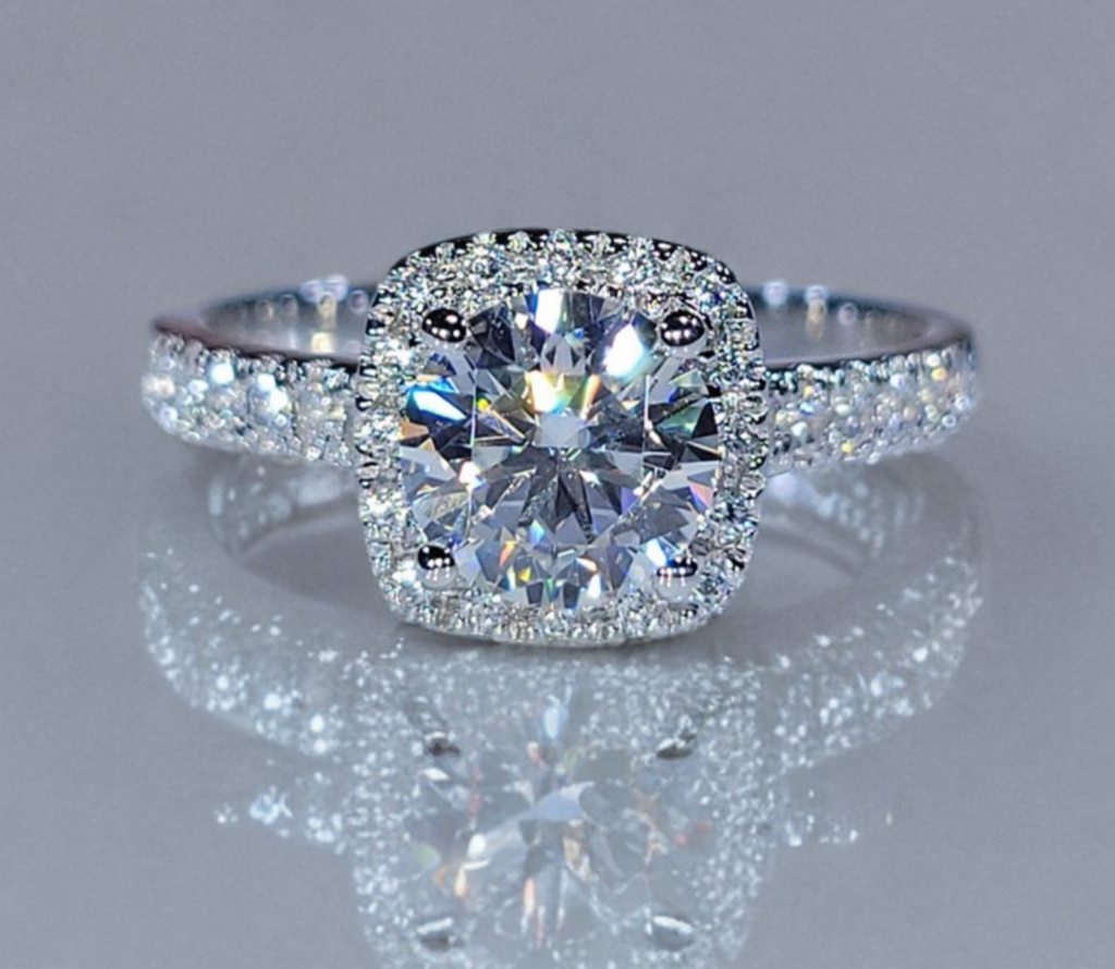 ラボグロウンダイヤモンドリング 無改色2.0ct D VS1 IDEAL PT950 脇石0.8ct IGI鑑定書付