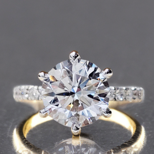 無改色ラボグロウンダイヤモンド リング 3ct D VVS2 IDEAL