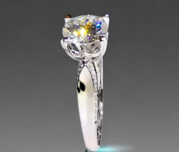 2.0ct D VVS2 無改色ラボグロウンダイヤモンド リング