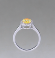 ラボグロウンダイヤモンド ハローリング 2ct Fancy Intense Yellow VS1 オーバルカット