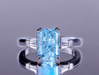 2.0ct Fancy Intense Blue VS1 ラボグロウンダイヤモンド レクタンギュラーリング IGI鑑定書付
