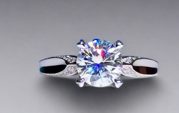 2.0ct D VVS2 無改色ラボグロウンダイヤモンド リング