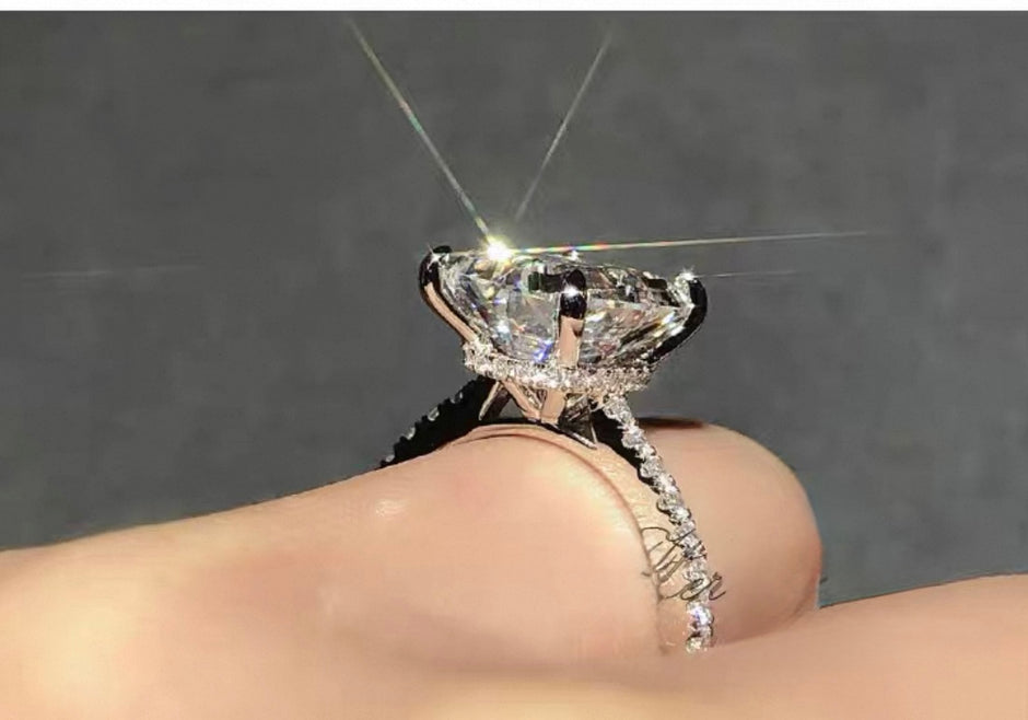 ラボグロウンダイヤモンド リング 3.5ct エメラルドカット D VVS2 PT950