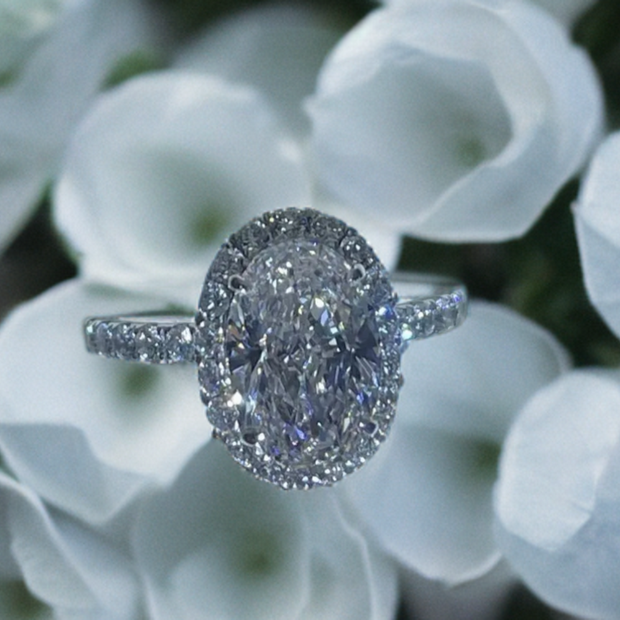 3.08ct Eカラー VS1 エンゲージリング｜HW風デザイン・無改色ラボダイヤ・IGI認定・PT950