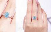 2.0ct Fancy Intense Blue VS1 ラボグロウンダイヤモンド レクタンギュラーリング IGI鑑定書付