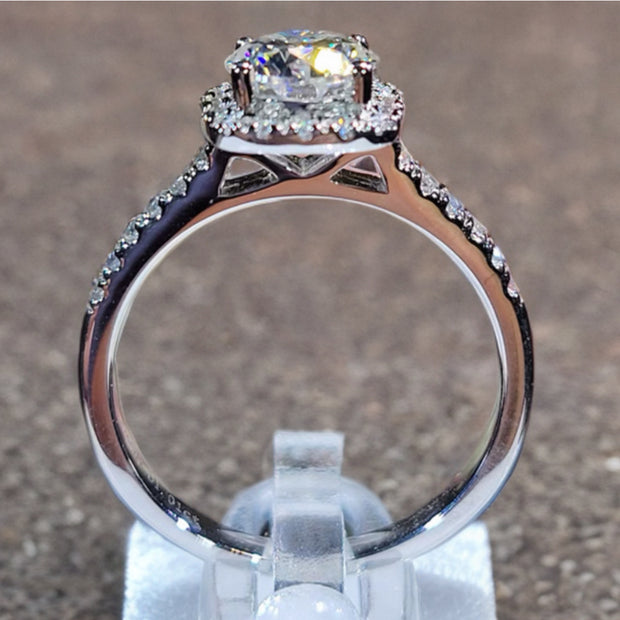 ラボグロウンダイヤモンドリング 無改色2.0ct D VS1 IDEAL PT950 脇石0.8ct IGI鑑定書付