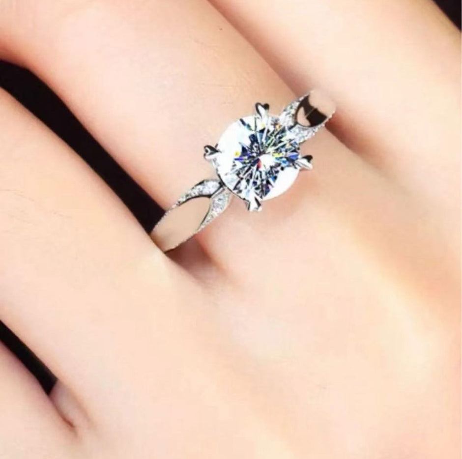 2.0ct D VVS2 無改色ラボグロウンダイヤモンド リング