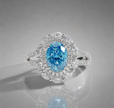 ラボグロウンダイヤモンド リング 2ct Fancy Intense Blue VS1 オーバルカット