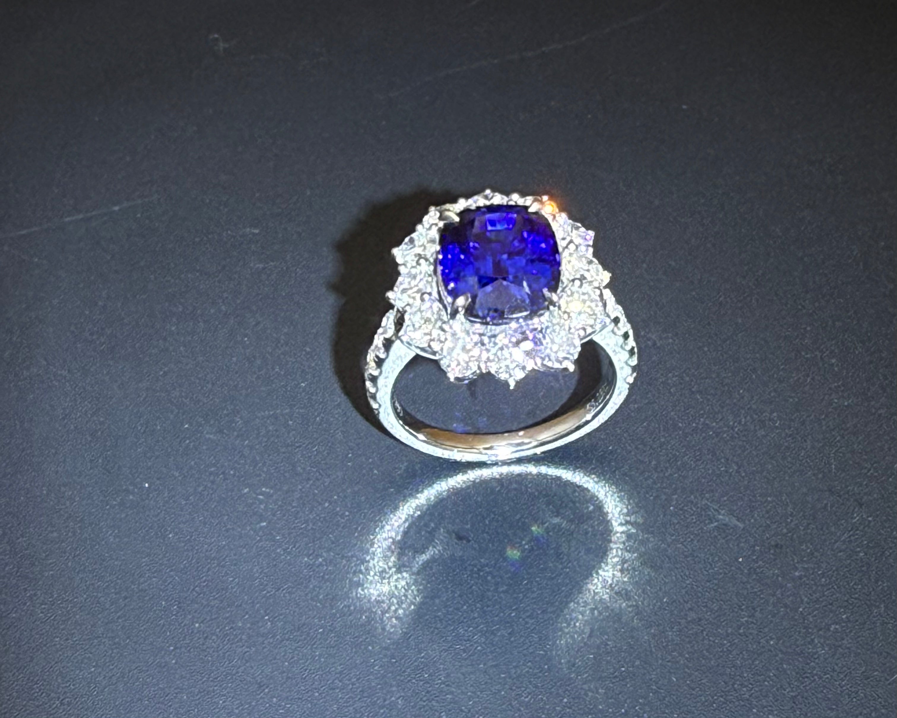#28#🔷5.13ct S ロイヤルブルーサファイア（15％割引中）｜無改色・IGI認定ダイヤ × PT950リング