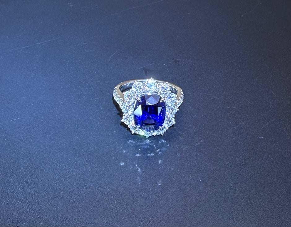 #28#🔷5.13ct S ロイヤルブルーサファイア（15％割引中）｜無改色・IGI認定ダイヤ × PT950リング
