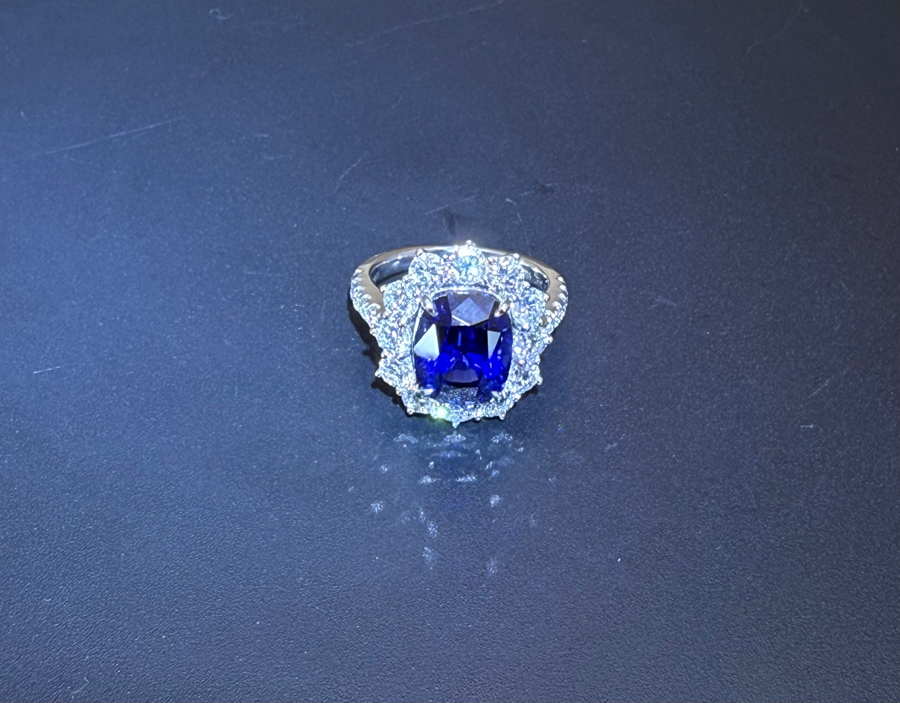 #28#🔷5.13ct S ロイヤルブルーサファイア（15％割引中）｜無改色・IGI認定ダイヤ × PT950リング