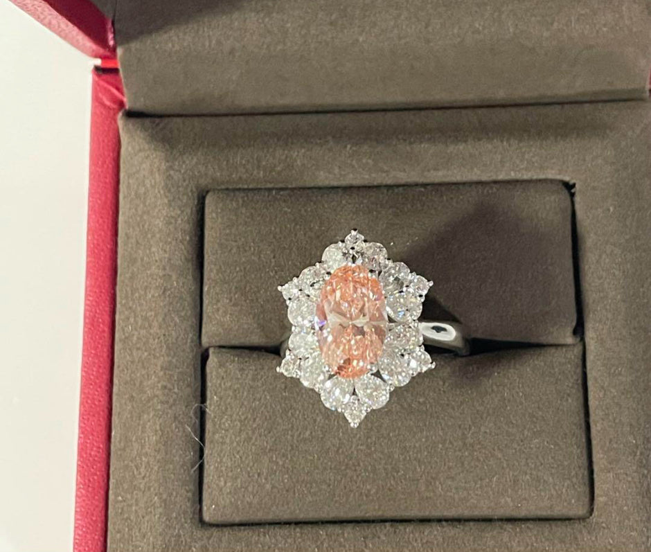 #29#2.15ct VS1 ピンクダイヤモンド×フラワーハローリング（15％割引中）｜無改色・IGI認定ラボダイヤ × PT950リング