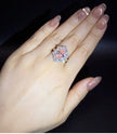 #29#2.15ct VS1 ピンクダイヤモンド×フラワーハローリング（15％割引中）｜無改色・IGI認定ラボダイヤ × PT950リング