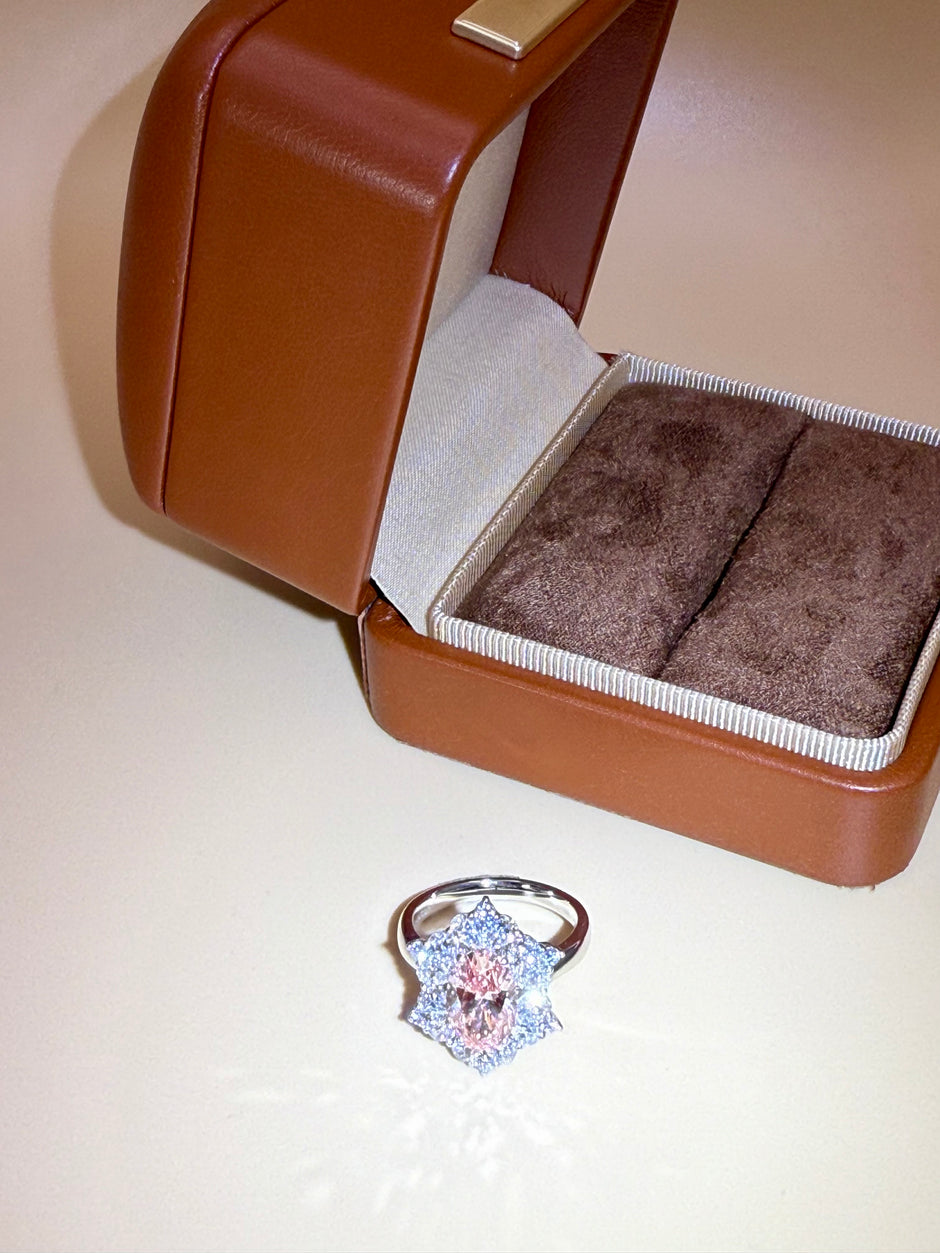 #29#2.15ct VS1 ピンクダイヤモンド×フラワーハローリング（15％割引中）｜無改色・IGI認定ラボダイヤ × PT950リング