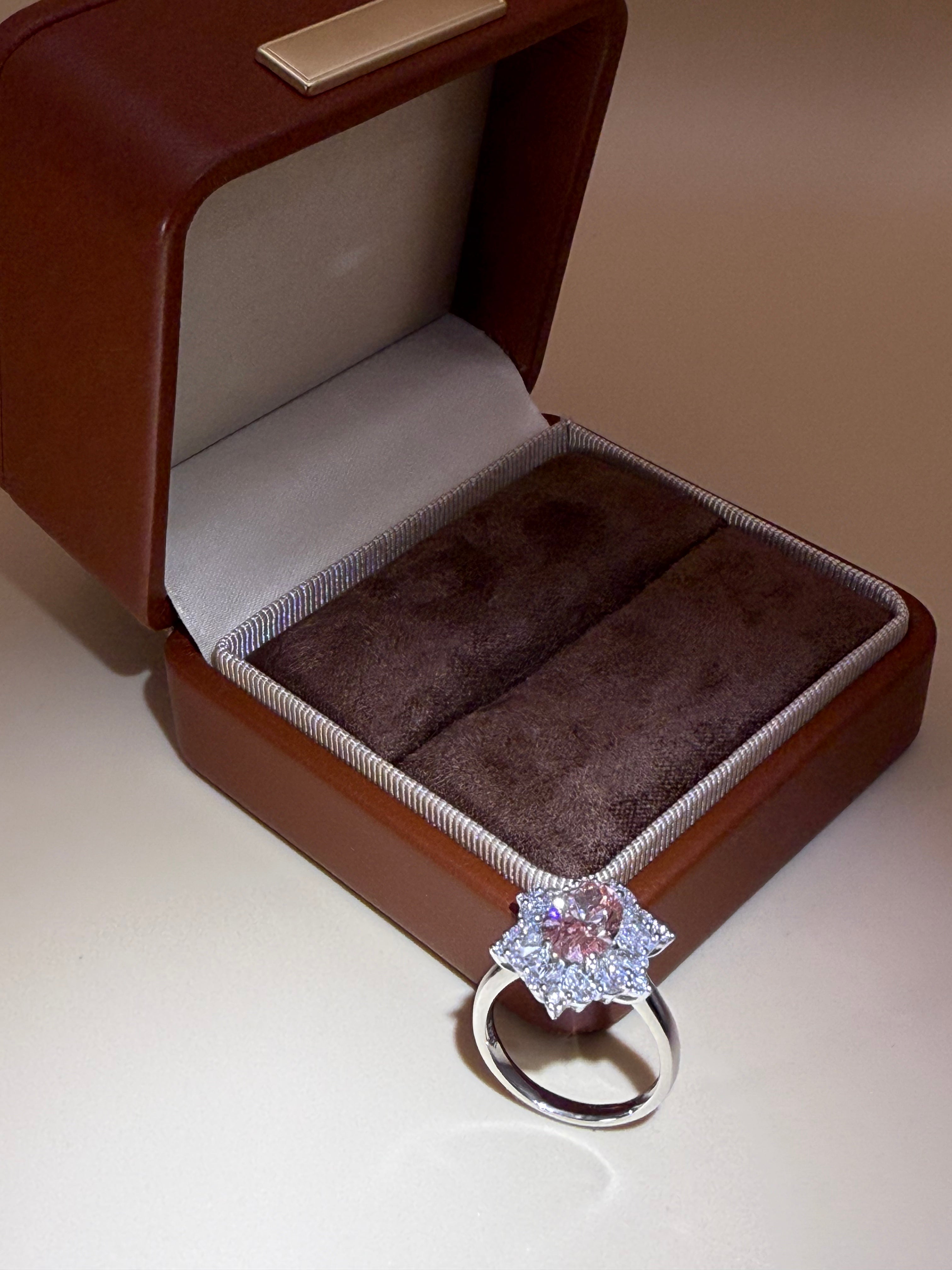 #29#2.15ct VS1 ピンクダイヤモンド×フラワーハローリング（15％割引中）｜無改色・IGI認定ラボダイヤ × PT950リング
