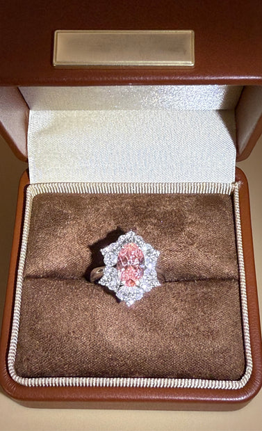#29#2.15ct VS1 ピンクダイヤモンド×フラワーハローリング（15％割引中）｜無改色・IGI認定ラボダイヤ × PT950リング
