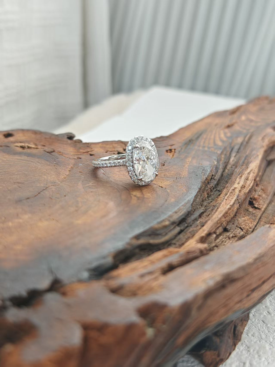 #12#3.08ct E VS1 ｜人気受注アイテム/HWハイジュエラー風デザイン婚約指輪｜無改色・IGI認定ダイヤ × PT950リング