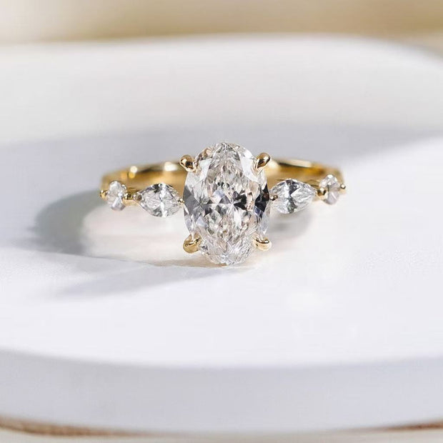 無改色3.0ct ラボグロウンダイヤモンド オーバルカットリング IGI鑑定書付