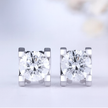 #a&b#1.03ct×2 D VVS2 ラボグロウンダイヤモンド 一粒ピアス｜無改色・IGI認定ダイヤ × PT950リング