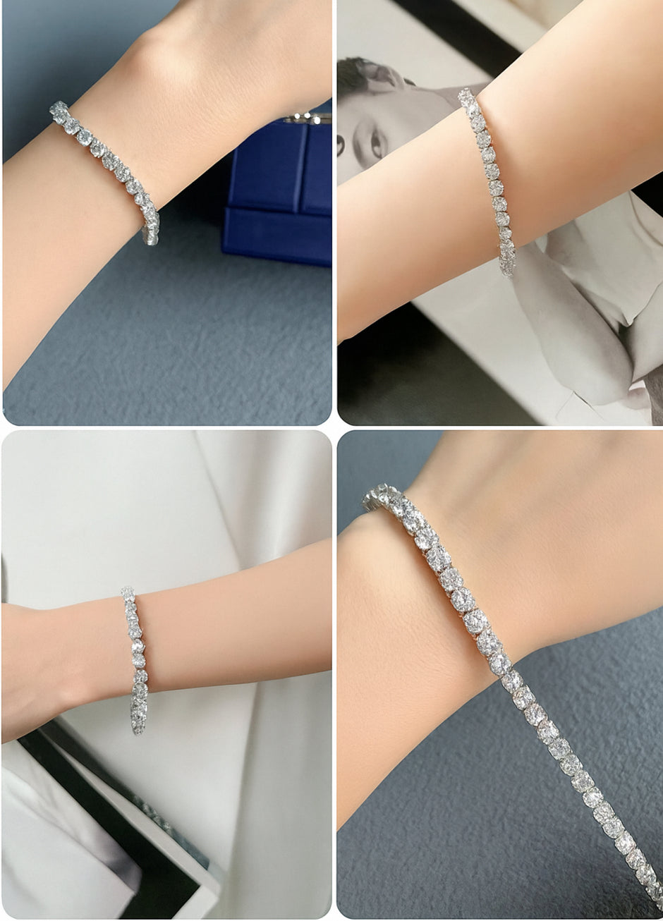 #大#　11.81ct ラボグロウンダイヤモンド 38石テニスブレスレット｜無改色・IGI認定ダイヤ × PT950/AU750 ブレスレット