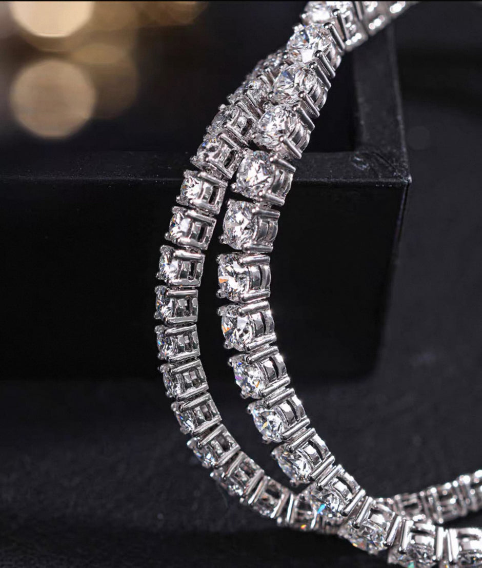 #大#　11.81ct ラボグロウンダイヤモンド 38石テニスブレスレット｜無改色・IGI認定ダイヤ × PT950/AU750 ブレスレット
