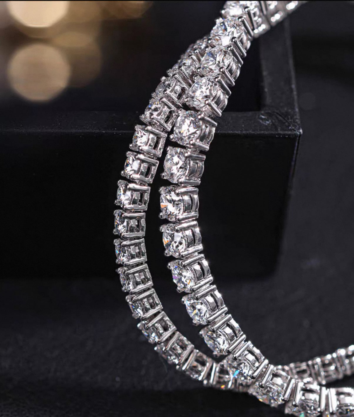 #大#　11.81ct ラボグロウンダイヤモンド 38石テニスブレスレット｜無改色・IGI認定ダイヤ × PT950/AU750 ブレスレット