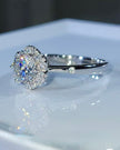 #27#1.06ct Ｆ VVS2 花形ハロー ラウンドカットリング｜無改色・IGI認定ダイヤ × PT950リング
