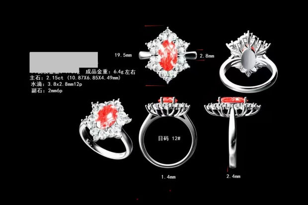 #order-04#2.15ctピンクダイヤモンド・オーバルカット・ハローリング