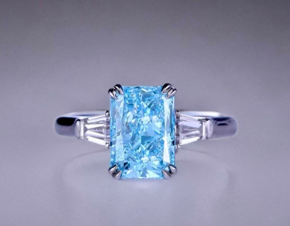 #order-06#2.04ct fancyblue・スクエアカット・サイドリング