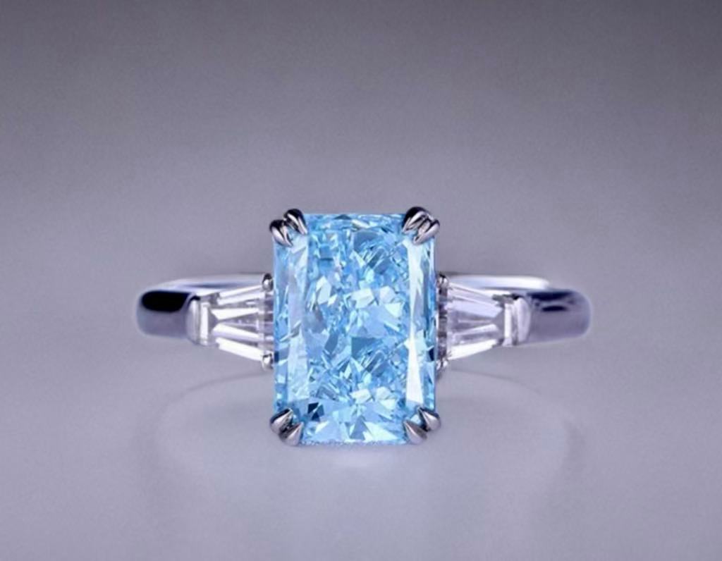 #order-06#2.04ct fancyblue・スクエアカット・サイドリング