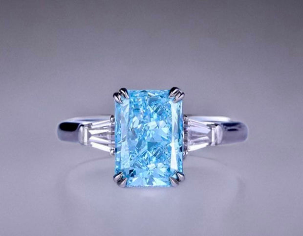 #order-06#2.04ct fancyblue・スクエアカット・サイドリング