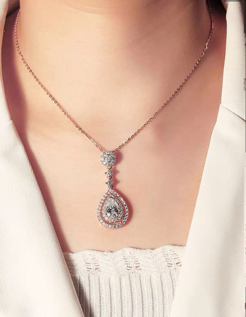 #order-18#ラボダイアモンド・ペアシェイプカット・ネックレス