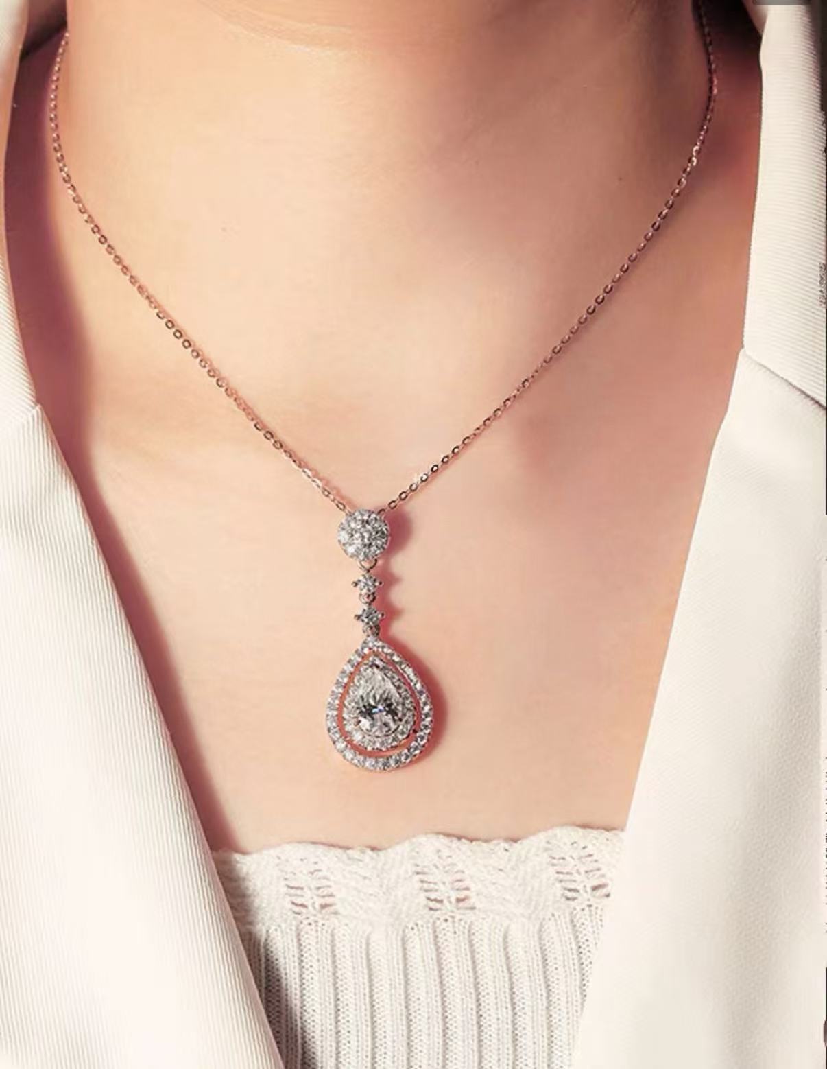 #order-18#ラボダイアモンド・ペアシェイプカット・ネックレス
