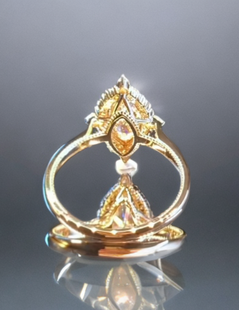 #order-22#5.01ct ラボグロウンダイアモンド・マーキースカット・ハローリビング