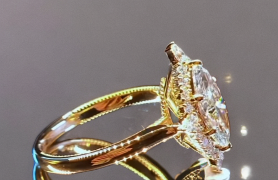 #order-22#5.01ct ラボグロウンダイアモンド・マーキースカット・ハローリビング