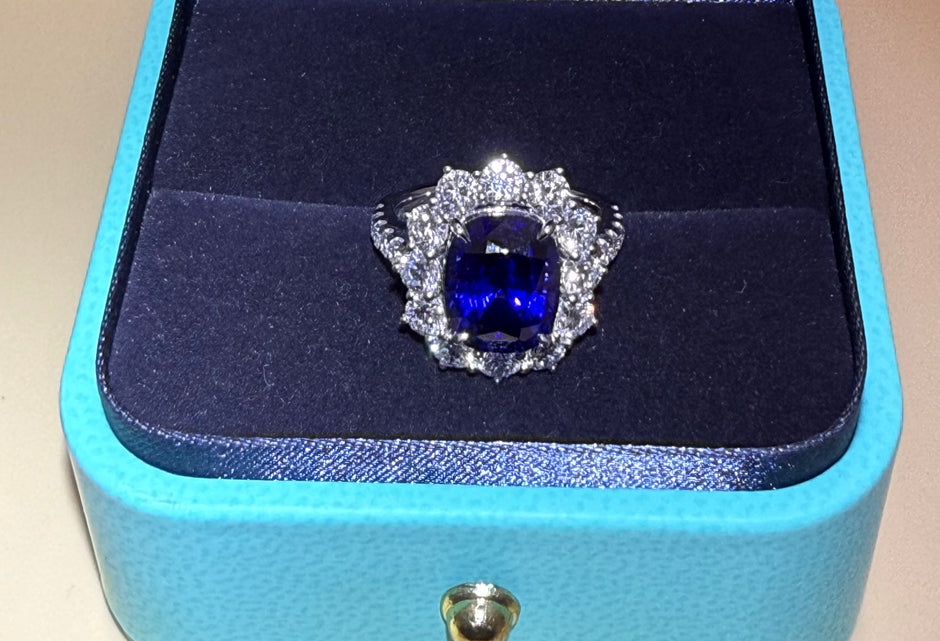 #28#🔷5.13ct S ロイヤルブルーサファイア（15％割引中）｜無改色・IGI認定ダイヤ × PT950リング