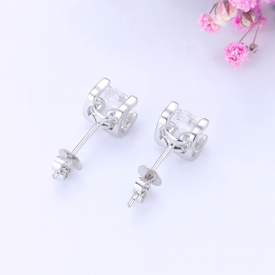 #a&b#1.03ct×2 D VVS2 ラボグロウンダイヤモンド 一粒ピアス｜無改色・IGI認定ダイヤ × PT950リング