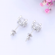 #a&b#1.03ct×2 D VVS2 ラボグロウンダイヤモンド 一粒ピアス｜無改色・IGI認定ダイヤ × PT950リング