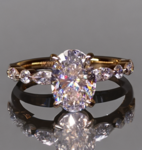 #order-20#4.05ct ラボダイアモンド・オーバルカット・サイドリング