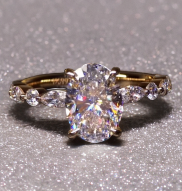 #order-20#4.05ct ラボダイアモンド・オーバルカット・サイドリング