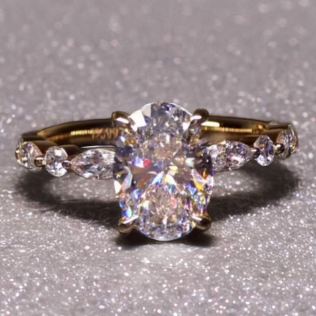 #order-20#4.05ct ラボダイアモンド・オーバルカット・サイドリング
