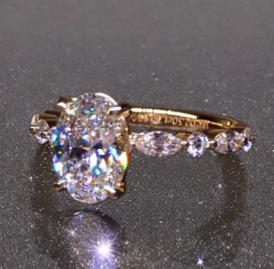 #order-20#4.05ct ラボダイアモンド・オーバルカット・サイドリング