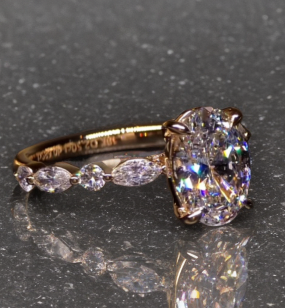 #order-20#4.05ct ラボダイアモンド・オーバルカット・サイドリング